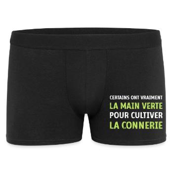 La main verte pour cultiver la connerie humour - Boxer Homme - noir - Devant