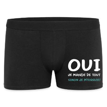 Je mange de tout sinon je m'ennuie Humour - Boxer Homme - noir - Devant