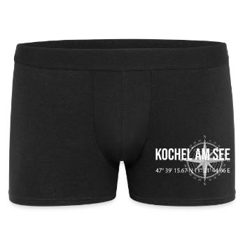 Koordinaten Kochel am See - Männer Boxer Shorts - Schwarz - Vorne