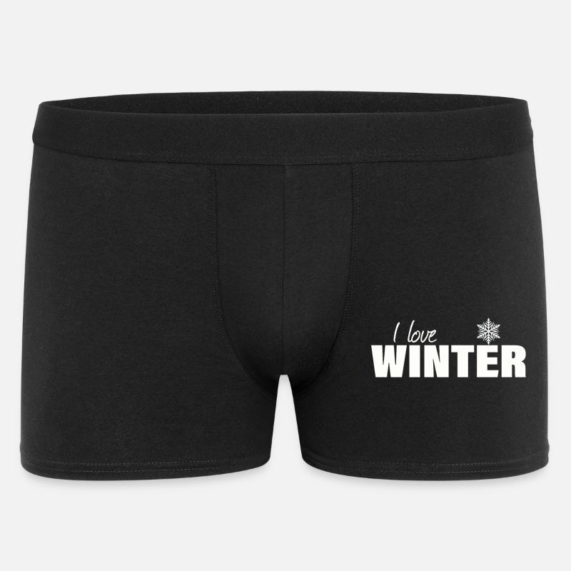 I LOVE WINTER - Männer Boxer Shorts - Schwarz