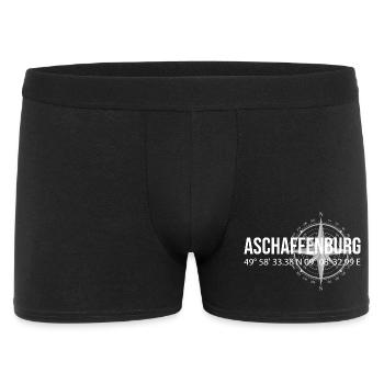 Koordinaten Aschaffenburg - Männer Boxer Shorts - Schwarz - Vorne