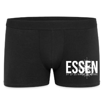 Koordinaten Essen - Männer Boxer Shorts - Schwarz - Vorne