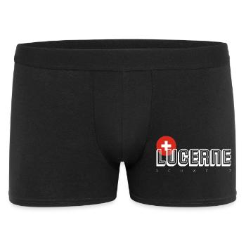 KONIZ Schweiz Flag Emblem - Men's Boxer Shorts - black - Front