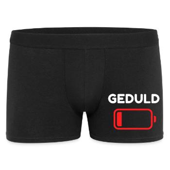 Geduld Batterie Icon Minimal - Männer Boxer Shorts - Schwarz - Vorne