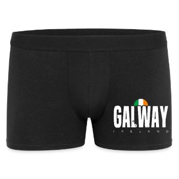 Galway Irland Logo mit notleidendem Text - Männer Boxer Shorts - Schwarz - Vorne
