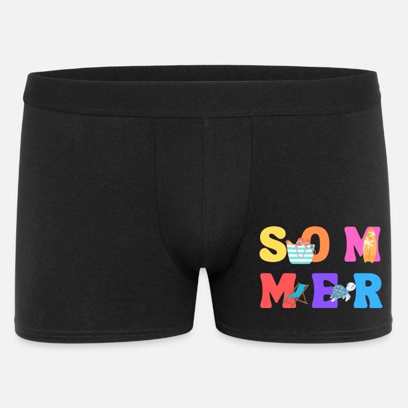 Sommer - Summer - Sommerliebe - Sonne - Männer Boxer Shorts - Schwarz