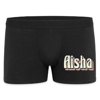 Vintage rétro Aisha T-Shirt T-Shirt idée cadeau - Boxer Homme - noir - Devant