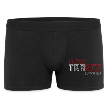 I Love Trance - Männer Boxer Shorts - Schwarz - Vorne