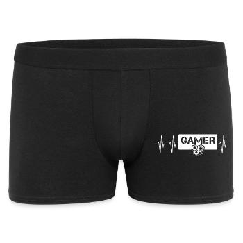 gaming heartbeat logo gamer games pc console - Men's Boxer Shorts - black - Front