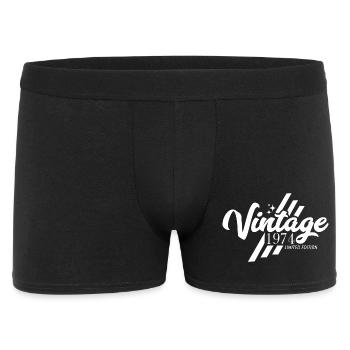 Vintage 1974 Geburtstag Sprüche Retro Stil - Männer Boxer Shorts - Schwarz - Vorne