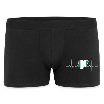Nigeria Herzschlag - Männer Boxer Shorts - Schwarz - Vorne