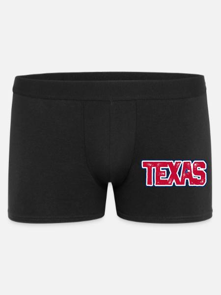 Texas Distressed Wordmark - Men's Boxer Shorts - black