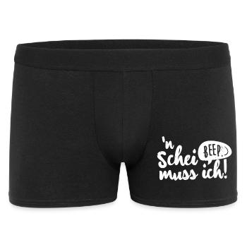 Humorvolles Spruchdesign mit Revoluzzer Flair. - Männer Boxer Shorts - Schwarz - Vorne