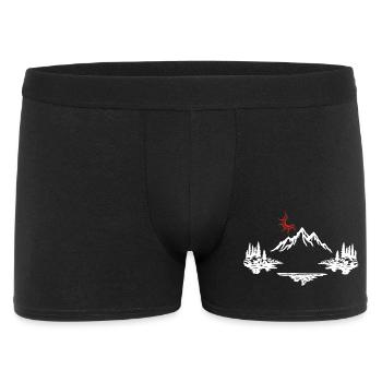 Weiße Berglandschaft - Männer Boxer Shorts - Schwarz - Vorne
