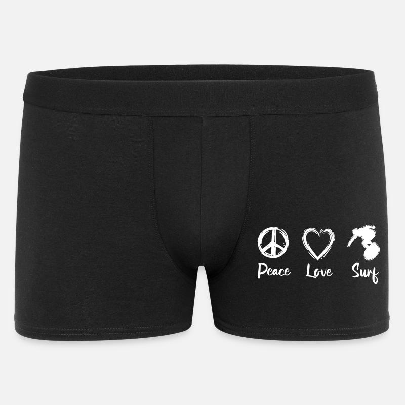 Peace Love Surf - Männer Boxer Shorts - Schwarz