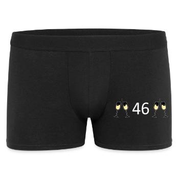 46.Geburtstag 46 Jahre Jubiläum 46 Jahre Zahl 46 - Männer Boxer Shorts - Schwarz - Vorne