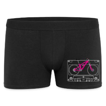 Silhouette VTT rose sur bande rétro - Boxer Homme - noir - Devant