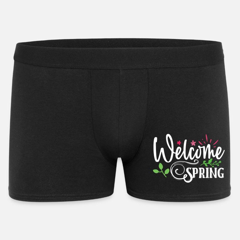Willkommen Frühling - Männer Boxer Shorts - Schwarz