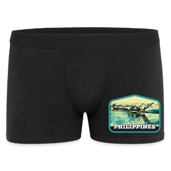 Authentisches Angeln auf den Philippinen - Männer Boxer Shorts - Schwarz - Vorne