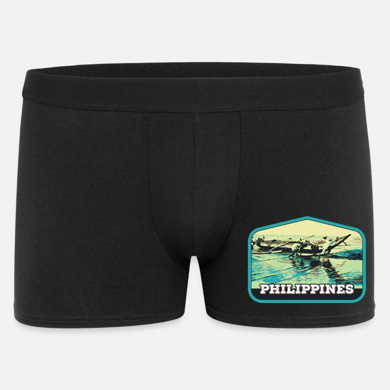 Authentisches Angeln auf den Philippinen - Männer Boxer Shorts - Schwarz