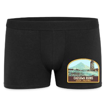 Ruins of Cagsawa, Mayon Volcano, Philippines - Men's Boxer Shorts - black - Front