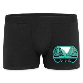 Panoramablick auf El Nido, Insel Palawan - Männer Boxer Shorts - Schwarz - Vorne