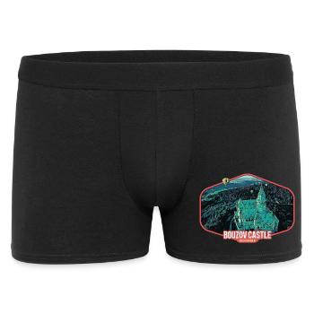 Illustration Château Bouzov en Tchéquie - Boxer Homme - noir - Devant