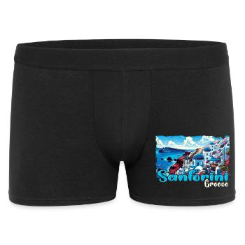 Santorin, Grèce, océan, île grecque - Boxer Homme - noir - Devant
