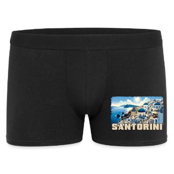 Santorin, Grèce, océan, volcan Akrotiri - Boxer Homme - noir - Devant