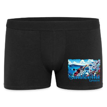 Santorin, Grèce, océan, île grecque - Boxer Homme - noir - Devant