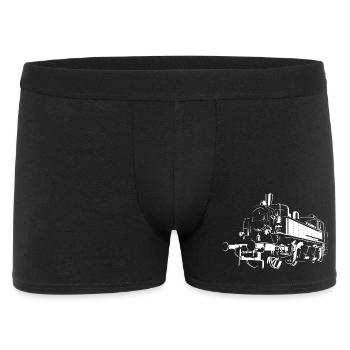 Rétro locomotive Saxon chemin de fer illustration train - Boxer Homme - noir - Devant