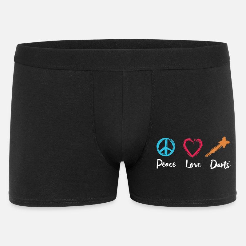 Frieden Liebe Darts - Männer Boxer Shorts - Schwarz