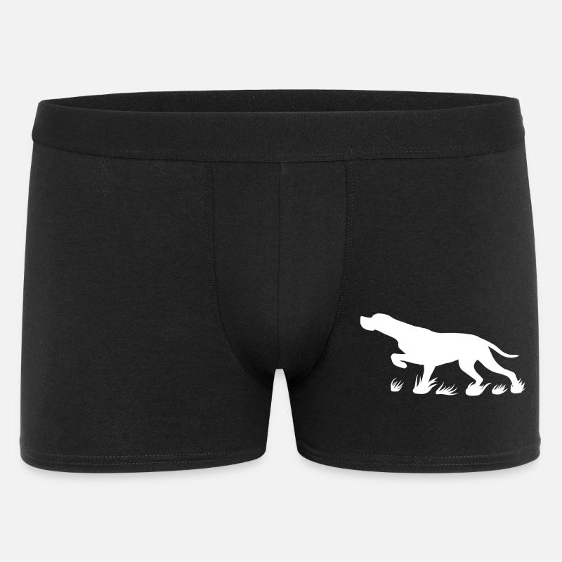 Pointer vorstehend (weiss) - Männer Boxer Shorts - Schwarz