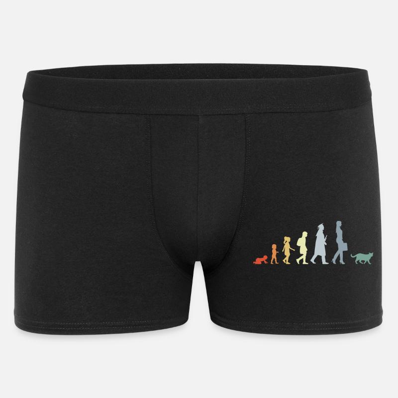 Evolution eines Katzenliebhabers - Männer Boxer Shorts - Schwarz