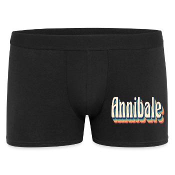 Vintage retro Annibale t-shirt t-shirt - Men's Boxer Shorts - black - Front