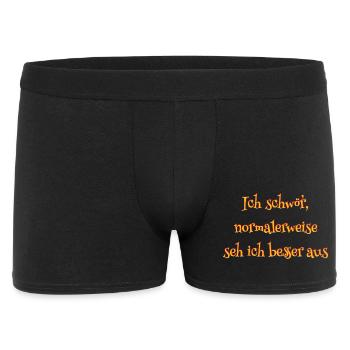 Ich schwör, normalerweise seh ich besser aus - Männer Boxer Shorts - Schwarz - Vorne
