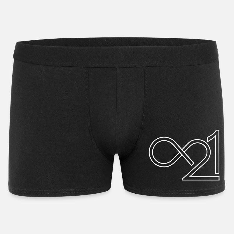Bitcoin 21 Millionen Unendlich Minimalistisch - Männer Boxer Shorts - Schwarz