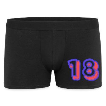 18. 18 YEARS OLD. 18th ANNIVERSARY. BIRTHDAY 18 YEARS. - Men's Boxer Shorts - black - Front