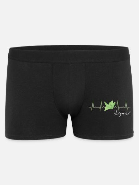 Origami Heartbeat - Männer Boxer Shorts - Schwarz