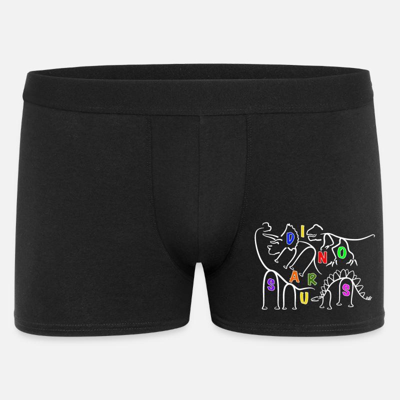 various Dinosaurs Dino line graphics - Men's Boxer Shorts - black