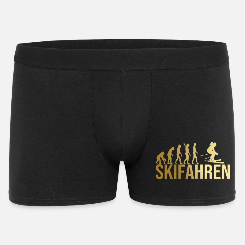 Evolution Skifahren - Männer Boxer Shorts - Schwarz