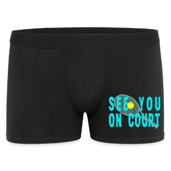 Tennis Shirt See You On Court - Männer Boxer Shorts - Schwarz - Vorne