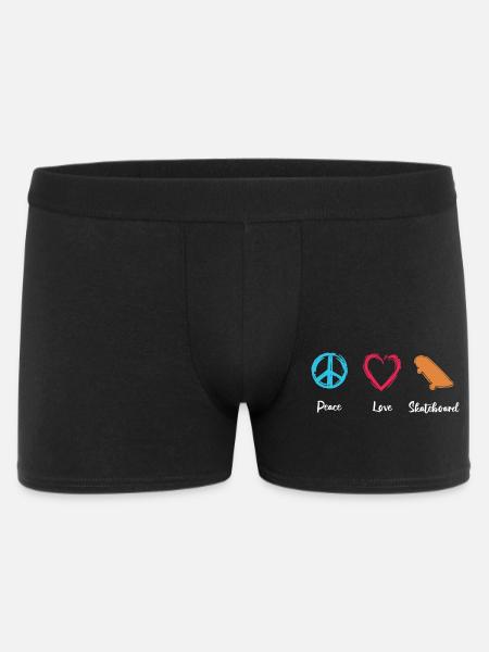 Peace Love Skateboard - Men's Boxer Shorts - black