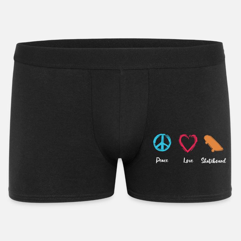Frieden Liebe Skateboard - Männer Boxer Shorts - Schwarz