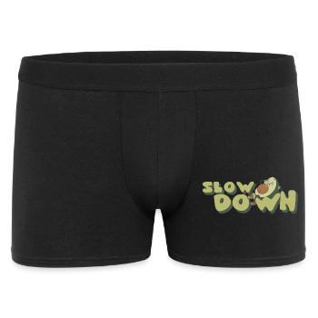 slow down relax avocado retro positive - Männer Boxer Shorts - Schwarz - Vorne