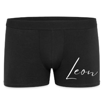 Leon Name T-Shirt Geschenk Für Männer - Männer Boxer Shorts - Schwarz - Vorne