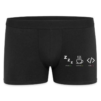 Code Kaffee Schlaf Trio - Männer Boxer Shorts - Schwarz - Vorne