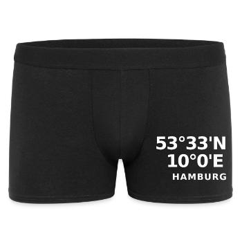 Hamburg Koordinaten - Männer Boxer Shorts - Schwarz - Vorne