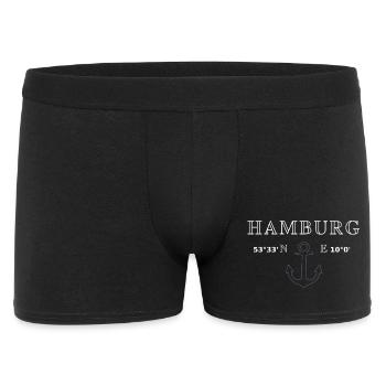 Hamburg Koordinaten - Männer Boxer Shorts - Schwarz - Vorne