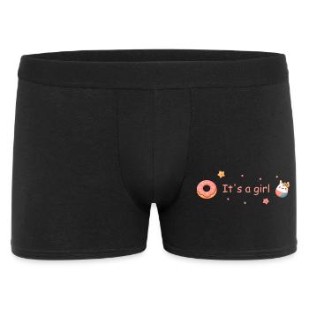 It's a Girl Babyparty Donut Häschen Süß - Männer Boxer Shorts - Schwarz - Vorne